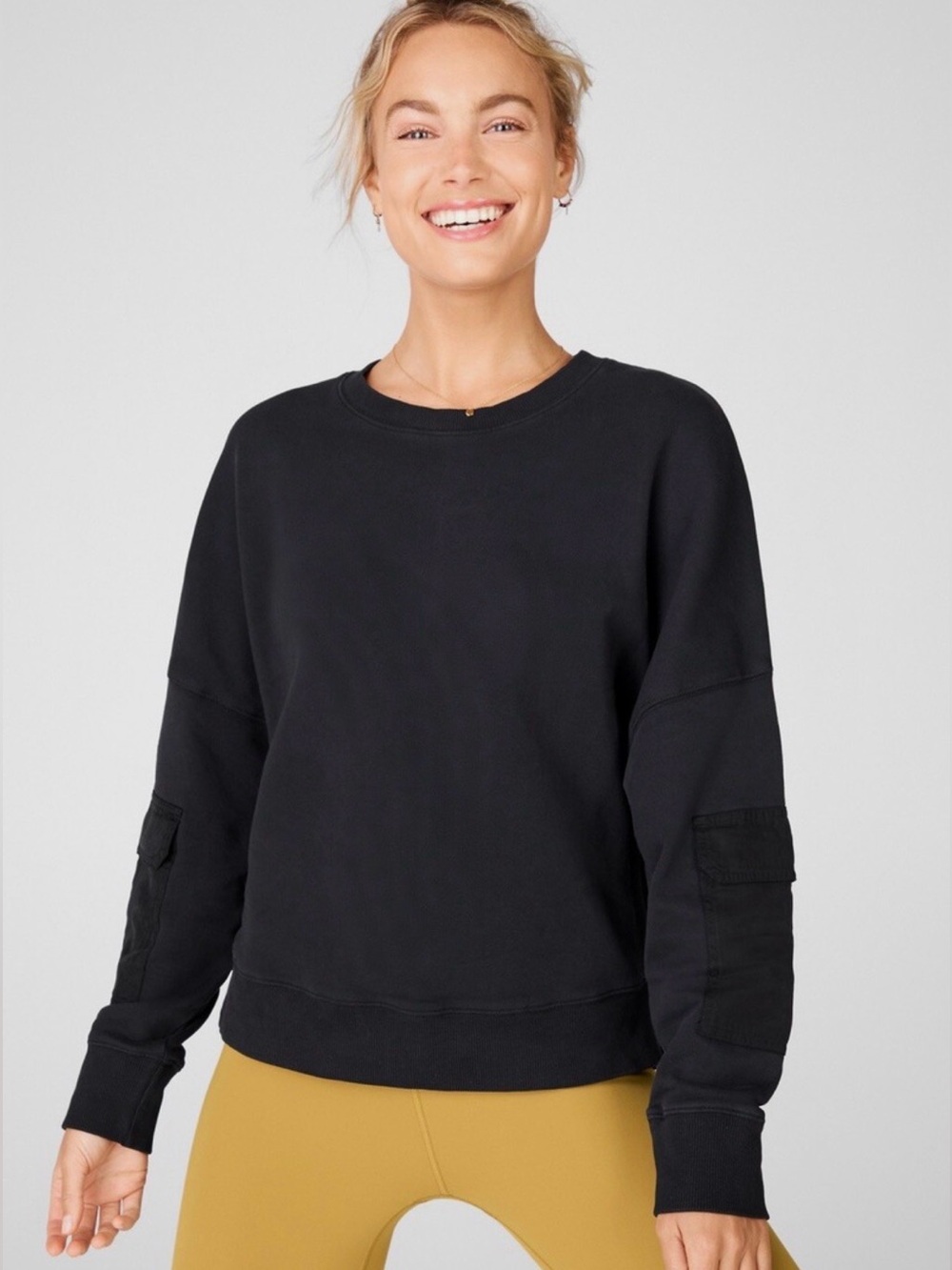 Fabletics Black Crewneck Sweatshirt